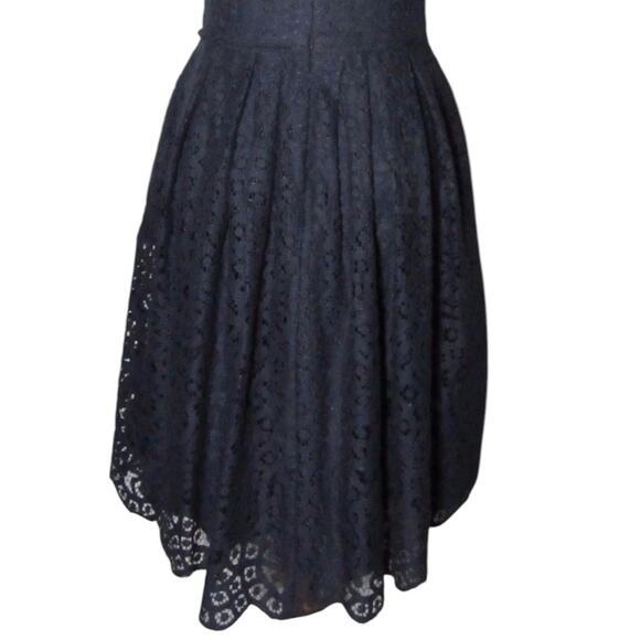 J. Crew NWT Swirling Lace Dress Navy Blue Sleeveless Timeless Fit Flare Size 8 - Picture 4 of 6